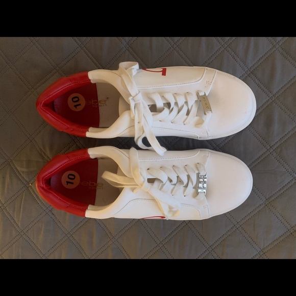 Red and white Bebe sneakers - Picture 2 of 4